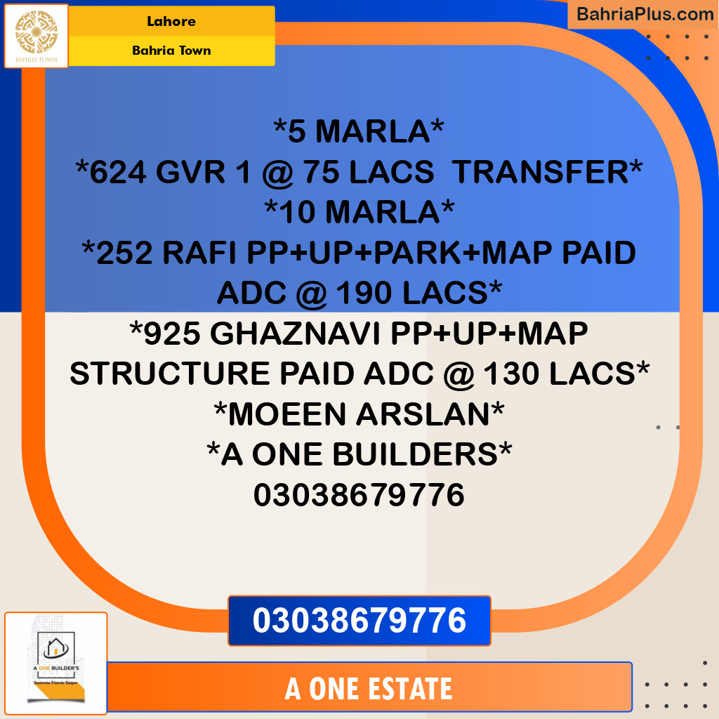 Residential Plot for Sale in Bahria Town, Lahore - (BP-193000)