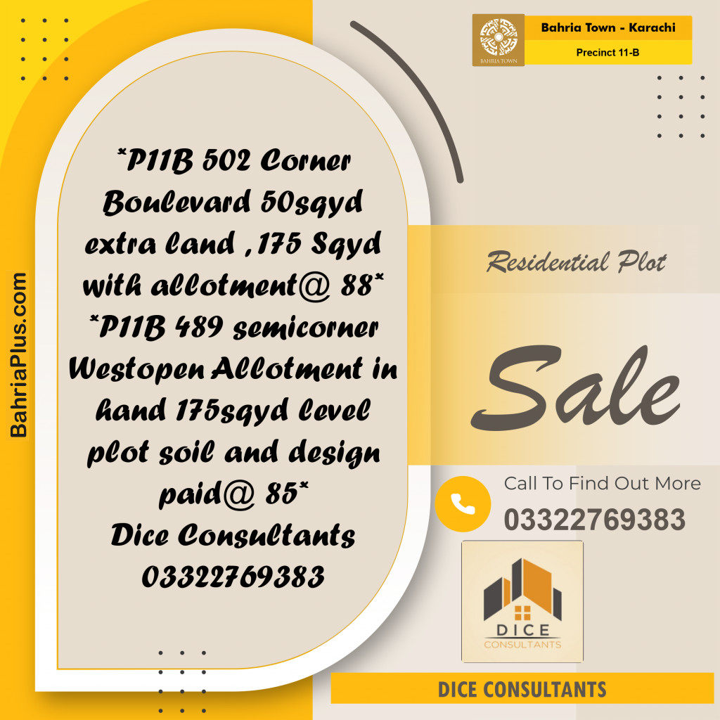 125 Sq. Yards Residential Plot for Sale in Precinct 11-B -  Bahria Town, Karachi - (BP-193063)