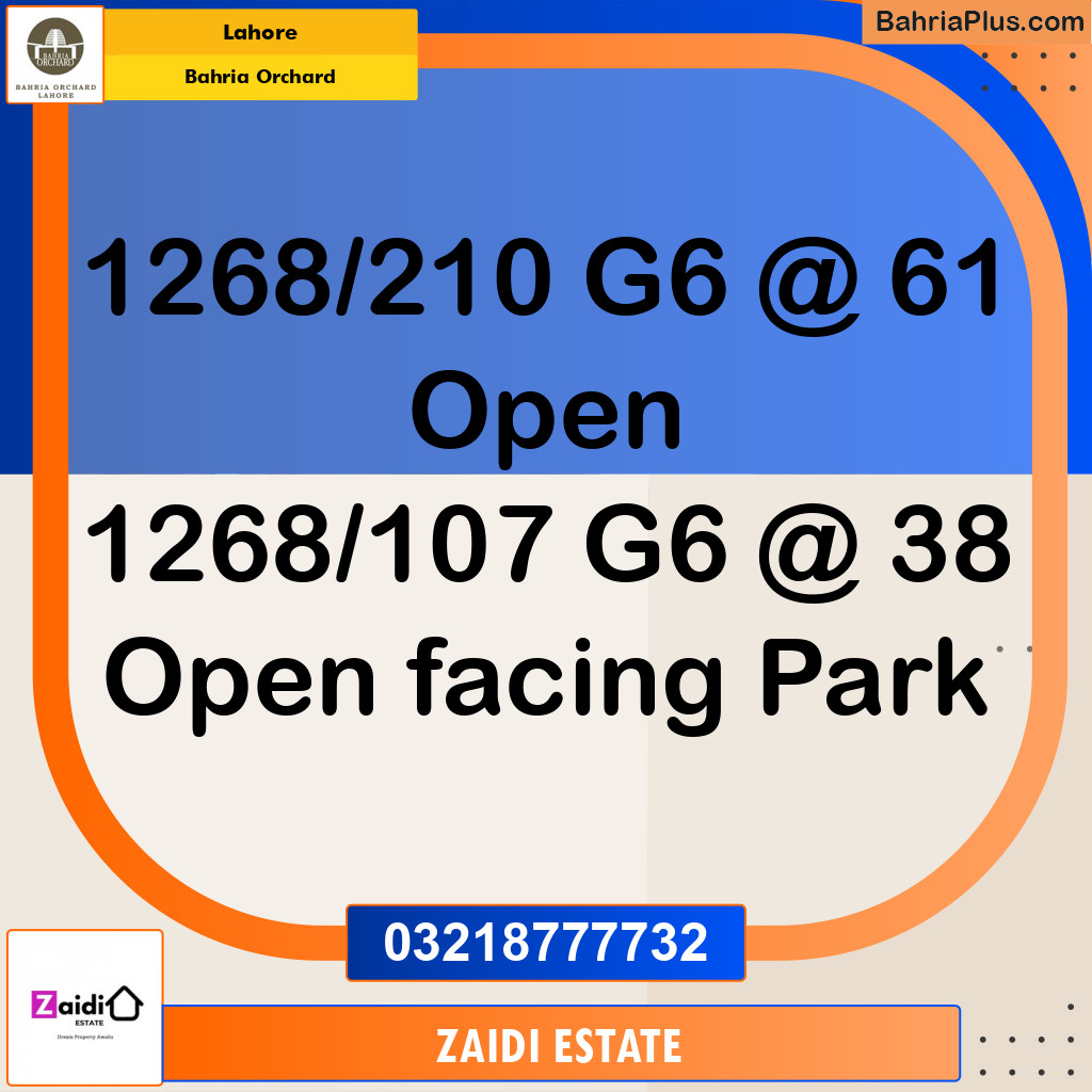 Residential Plot for Sale in Bahria Orchard, Lahore - (BP-193069)