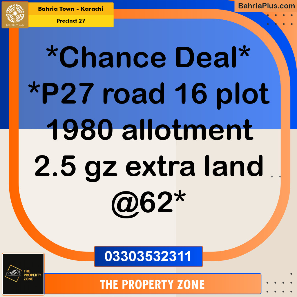Residential Plot for Sale in Precinct 27 -  Bahria Town, Karachi - (BP-193106)