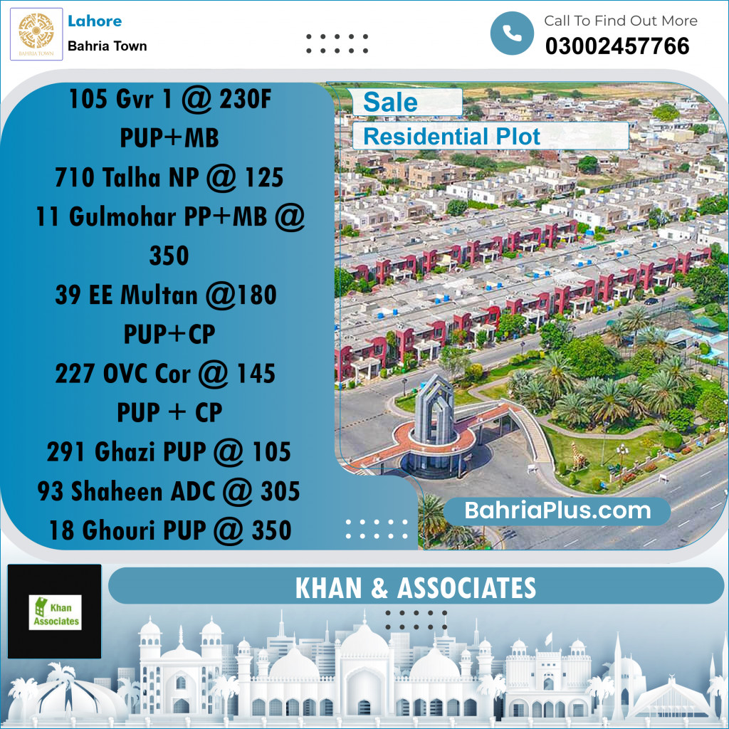 Residential Plot for Sale in Bahria Town, Lahore - (BP-193129)