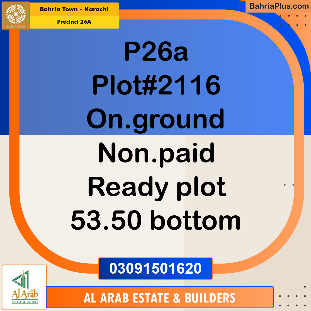 125 Sq. Yards Residential Plot for Sale in Precinct 26A -  Bahria Town, Karachi - (BP-193140)