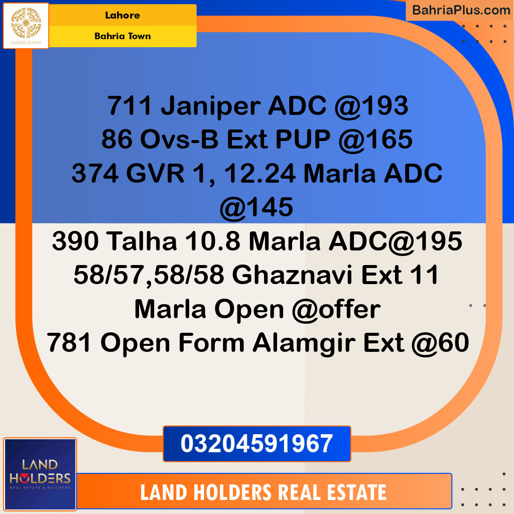 Residential Plot for Sale in Bahria Town, Lahore - (BP-193152)
