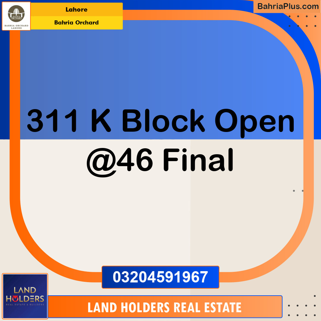 Residential Plot for Sale in Bahria Orchard, Lahore - (BP-193156)