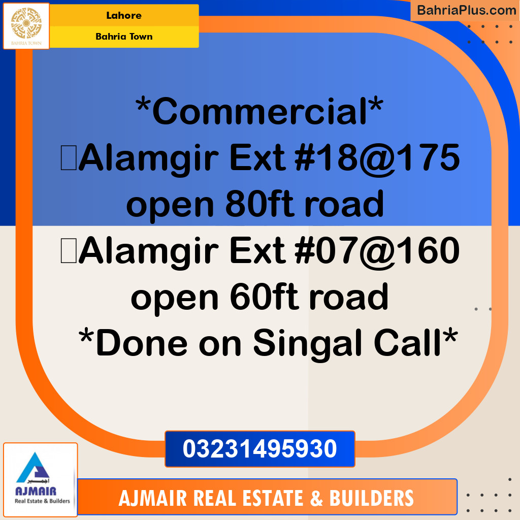 Commercial Plot for Sale in Bahria Town, Lahore - (BP-193188)