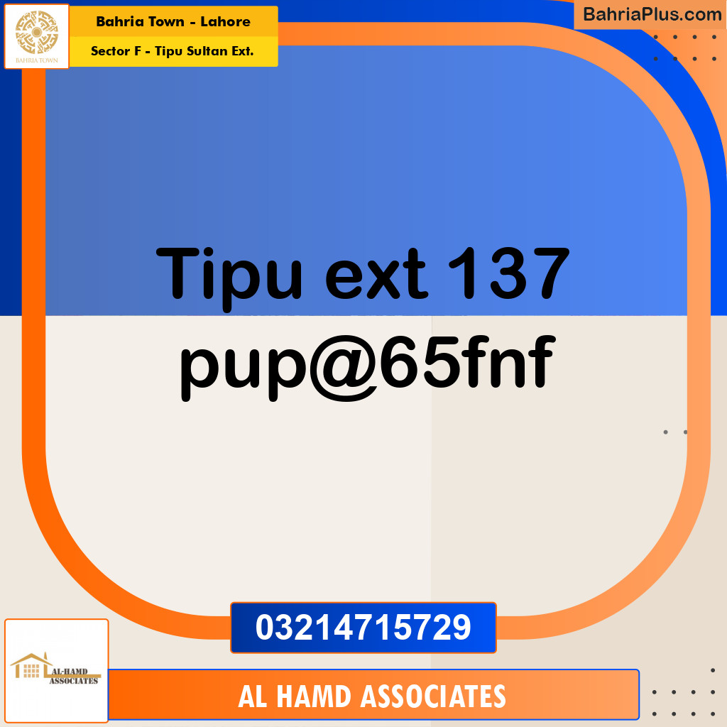Residential Plot for Sale in Sector F - Tipu Sultan Ext. -  Bahria Town, Lahore - (BP-193197)