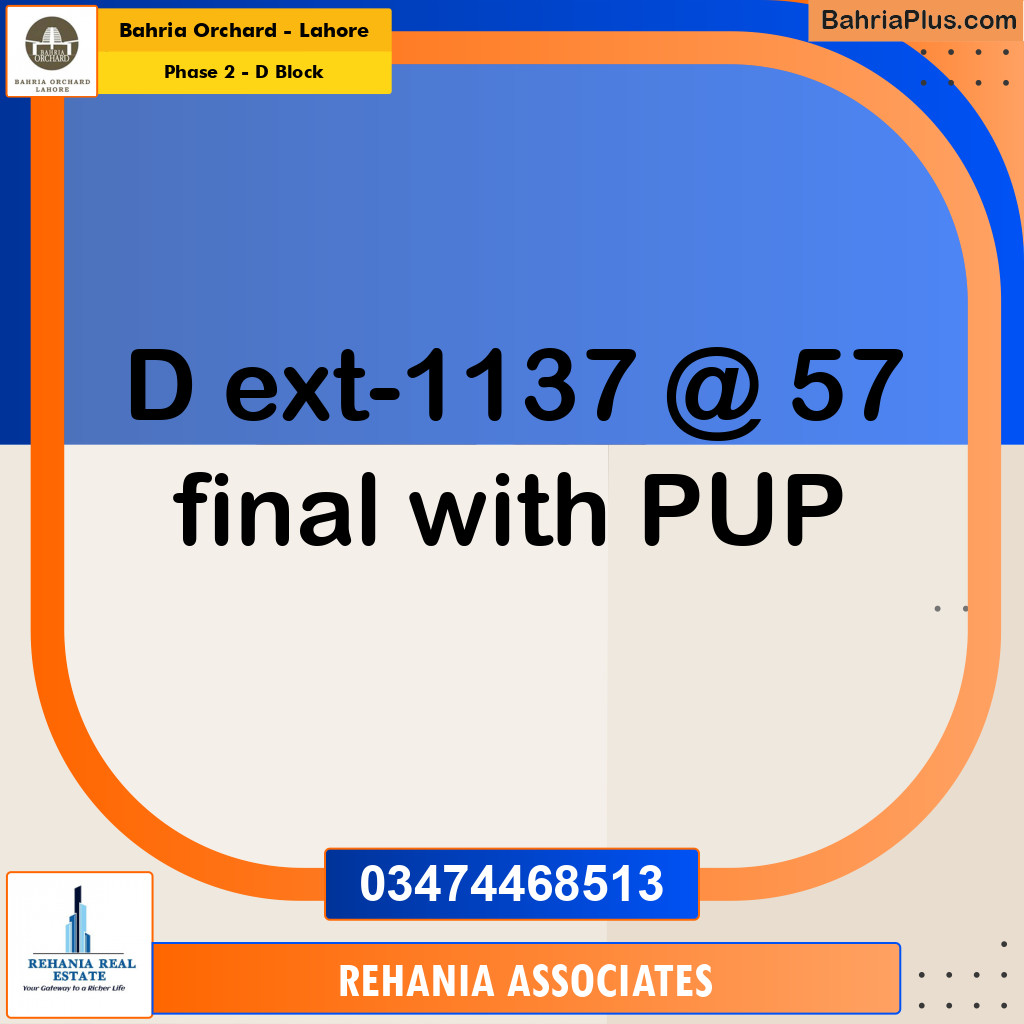 Residential Plot for Sale in Phase 2 - D Block -  Bahria Orchard, Lahore - (BP-193299)