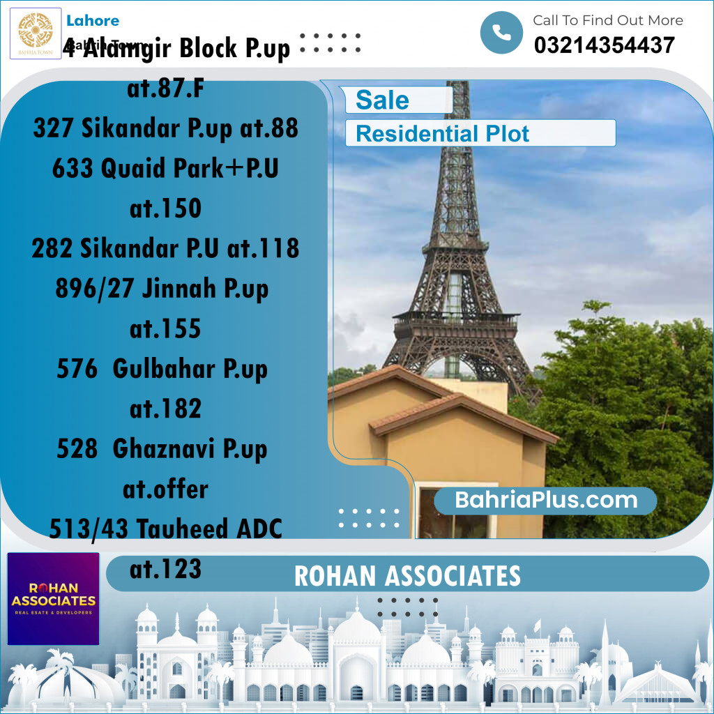 Residential Plot for Sale in Bahria Town, Lahore - (BP-193310)