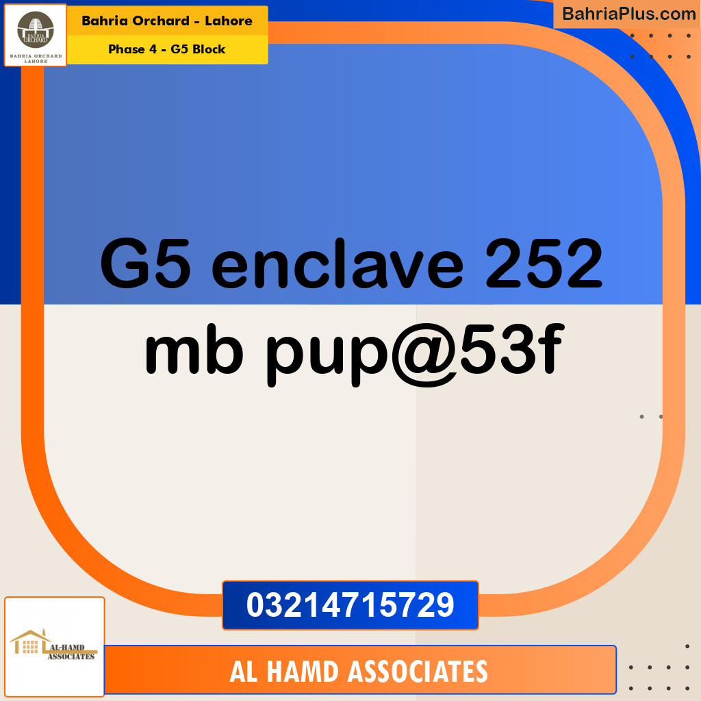 Residential Plot for Sale in Phase 4 - G5 Block -  Bahria Orchard, Lahore - (BP-193411)