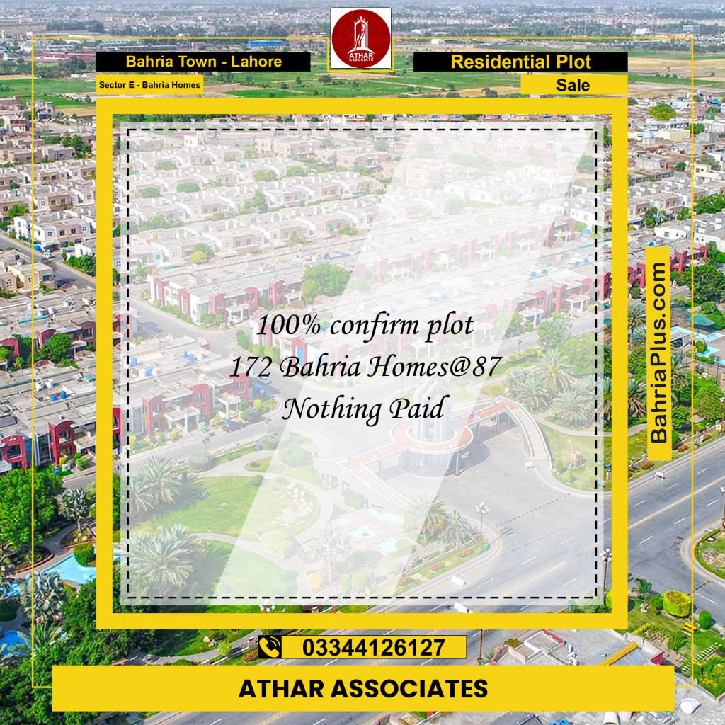 Residential Plot for Sale in Sector E - Bahria Homes - Bahria Town, Lahore - (BP-193429)