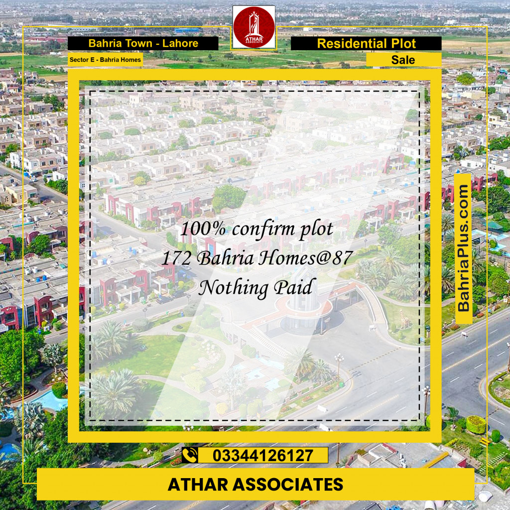 Residential Plot for Sale in Sector E - Bahria Homes -  Bahria Town, Lahore - (BP-193429)