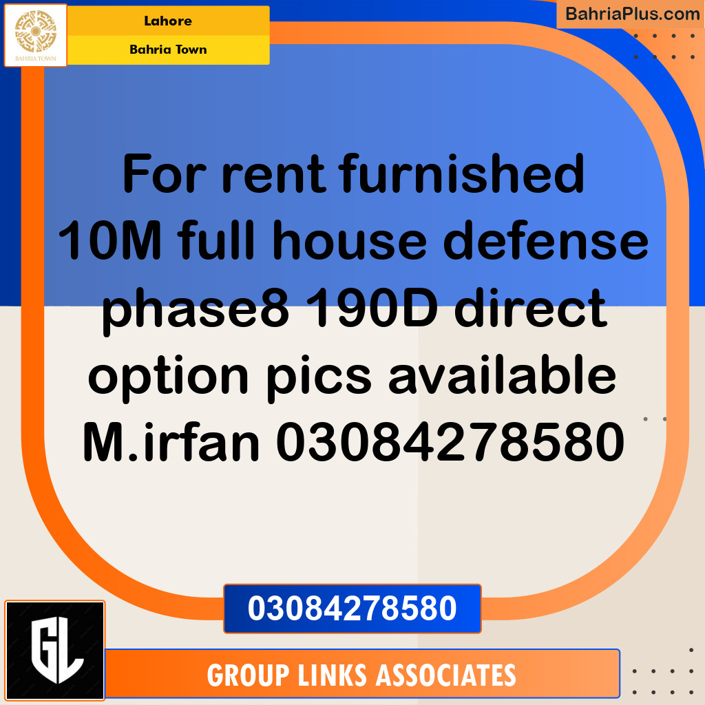 Residential House for Rent in Bahria Town, Lahore - (BP-193440)