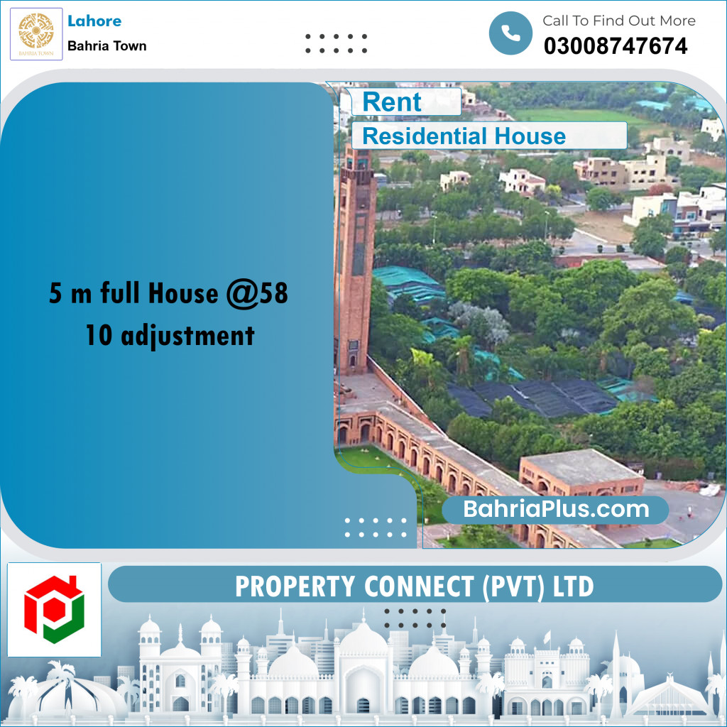 Residential House for Rent in Bahria Town, Lahore - (BP-193505)
