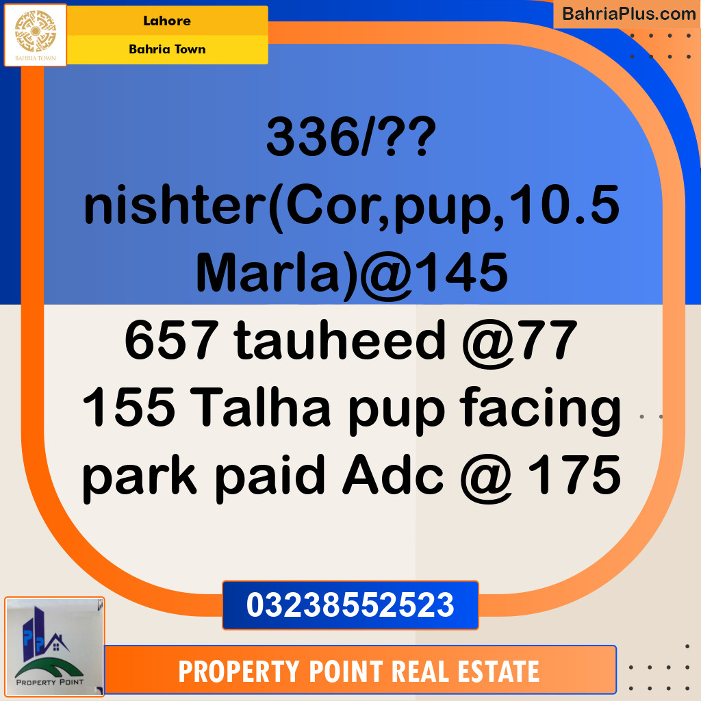 Residential Plot for Sale in Bahria Town, Lahore - (BP-193552)
