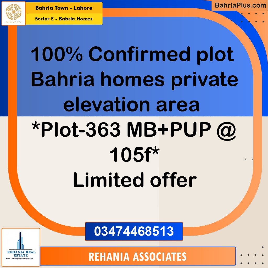 Residential Plot for Sale in Sector E - Bahria Homes -  Bahria Town, Lahore - (BP-193590)