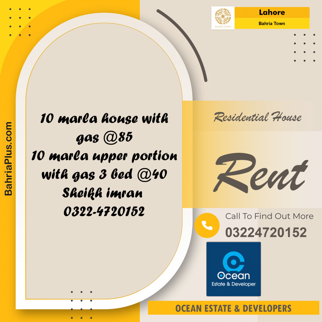 Residential House for Rent in Bahria Town, Lahore - (BP-193641)