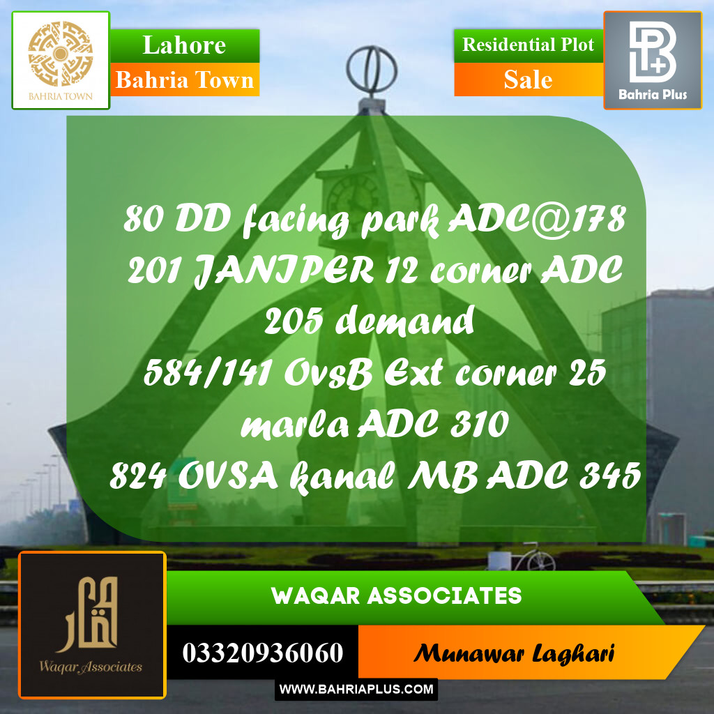 Residential Plot for Sale in Bahria Town, Lahore - (BP-193654)