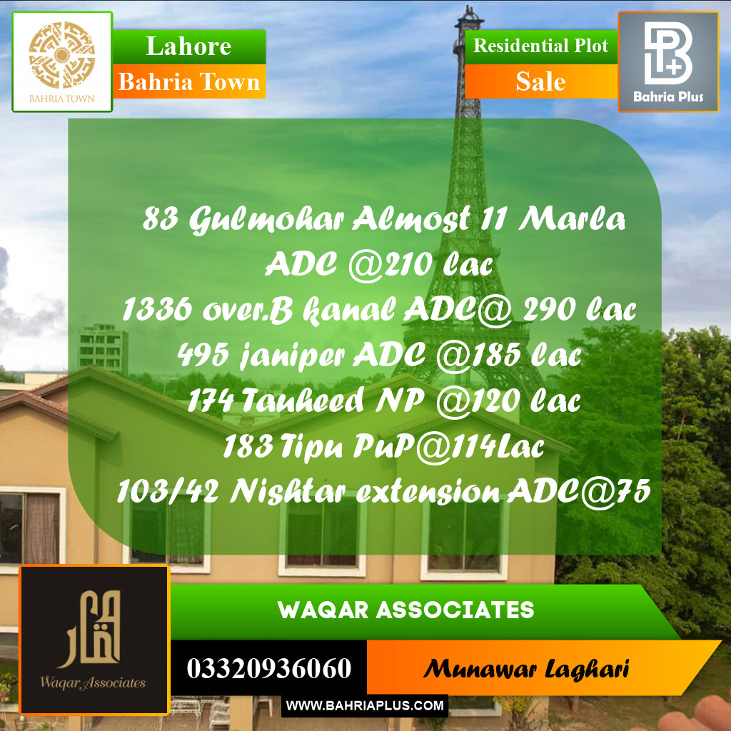Residential Plot for Sale in Bahria Town, Lahore - (BP-193661)