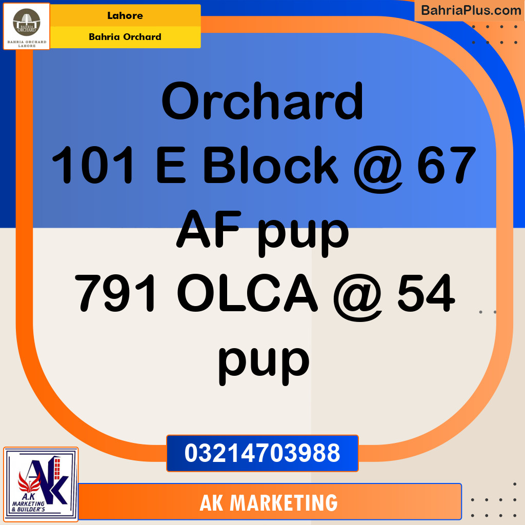 Residential Plot for Sale in Bahria Orchard, Lahore - (BP-193691)