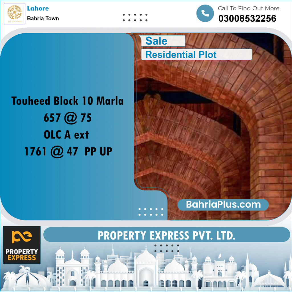 Residential Plot for Sale in Bahria Town, Lahore - (BP-193759)