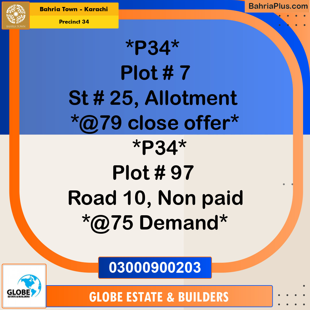 250 Sq. Yards Residential Plot for Sale in Precinct 34 - Bahria Town, Karachi - (BP-193762)