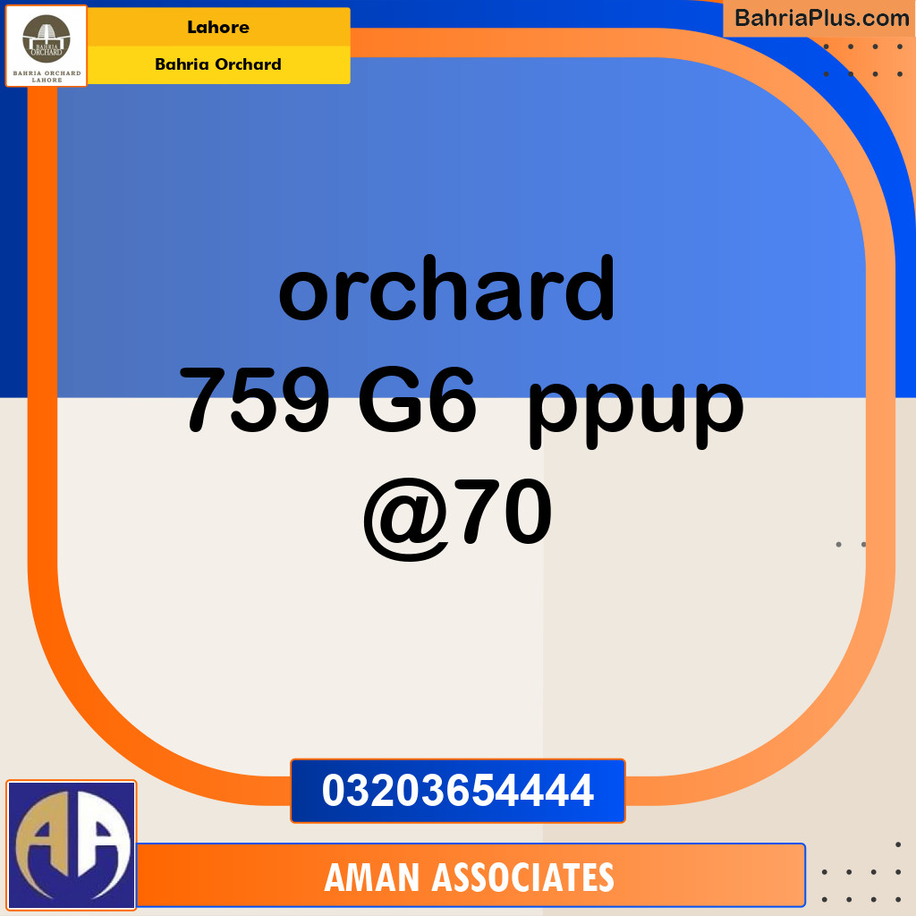 Residential Plot for Sale in Bahria Orchard, Lahore - (BP-193763)