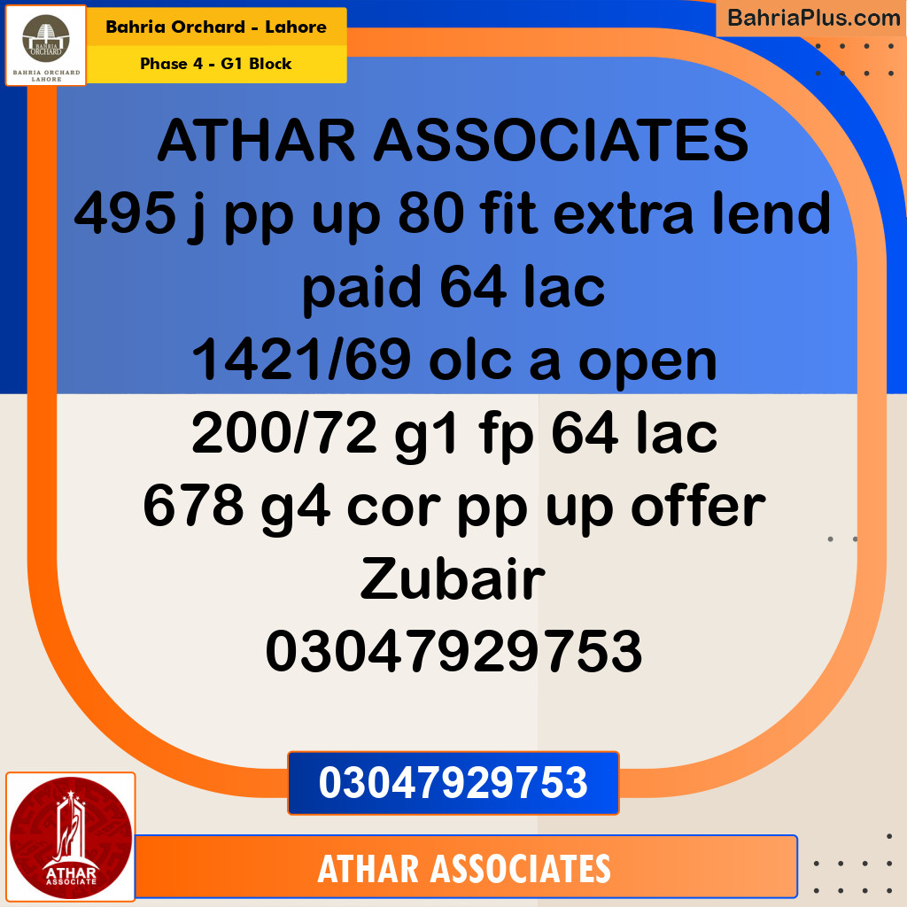 Residential Plot for Sale in Phase 4 - G1 Block -  Bahria Orchard, Lahore - (BP-193783)