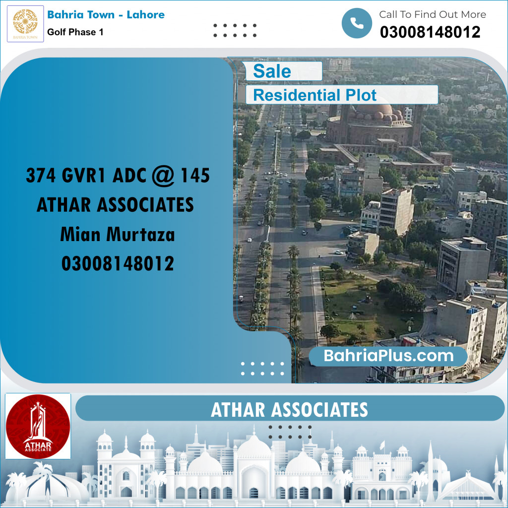 Residential Plot for Sale in Golf Phase 1 -  Bahria Town, Lahore - (BP-193823)