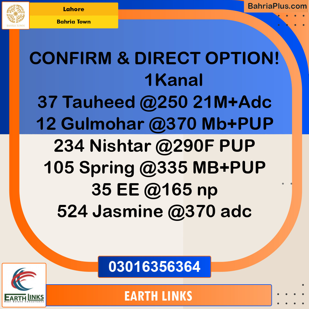 Residential Plot for Sale in Bahria Town, Lahore - (BP-193839)