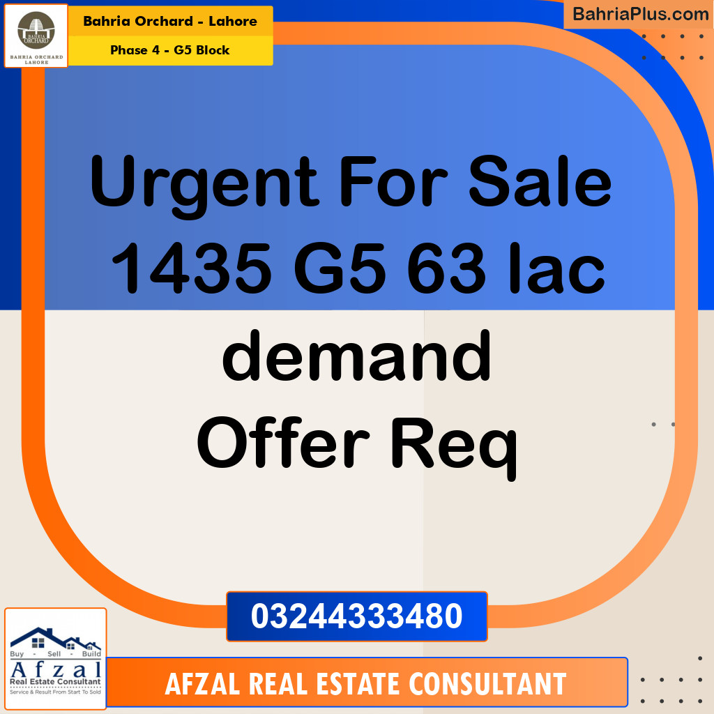 Residential Plot for Sale in Phase 4 - G5 Block -  Bahria Orchard, Lahore - (BP-193922)