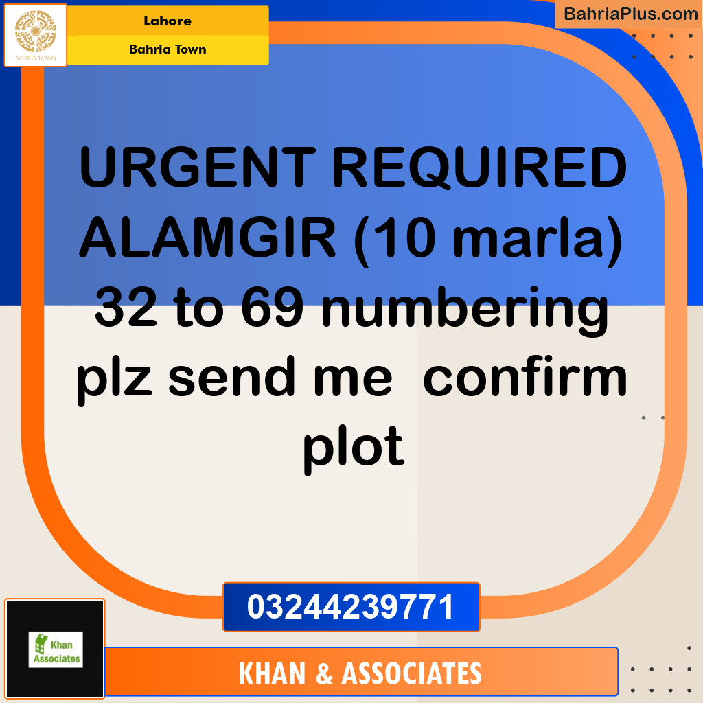 Residential Plot for Sale in Bahria Town, Lahore - (BP-193929)
