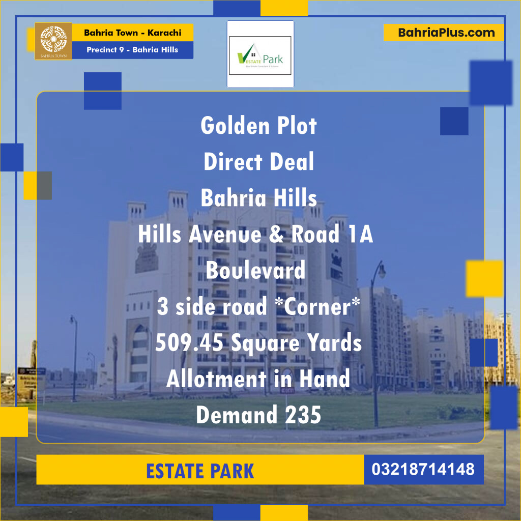 500 Sq. Yards Residential Plot for Sale in Precinct 9 - Bahria Hills - Bahria Town, Karachi - (BP-193972)