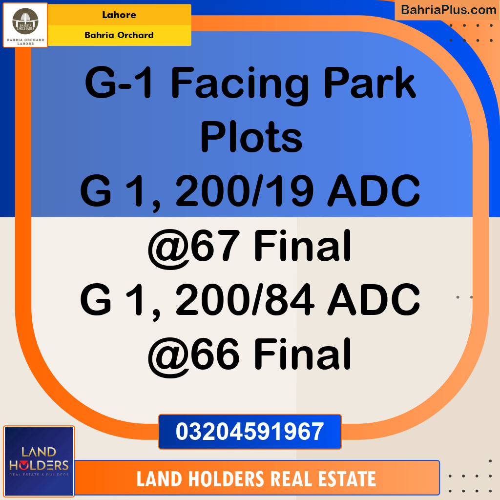 Residential Plot for Sale in Bahria Orchard, Lahore - (BP-193985)