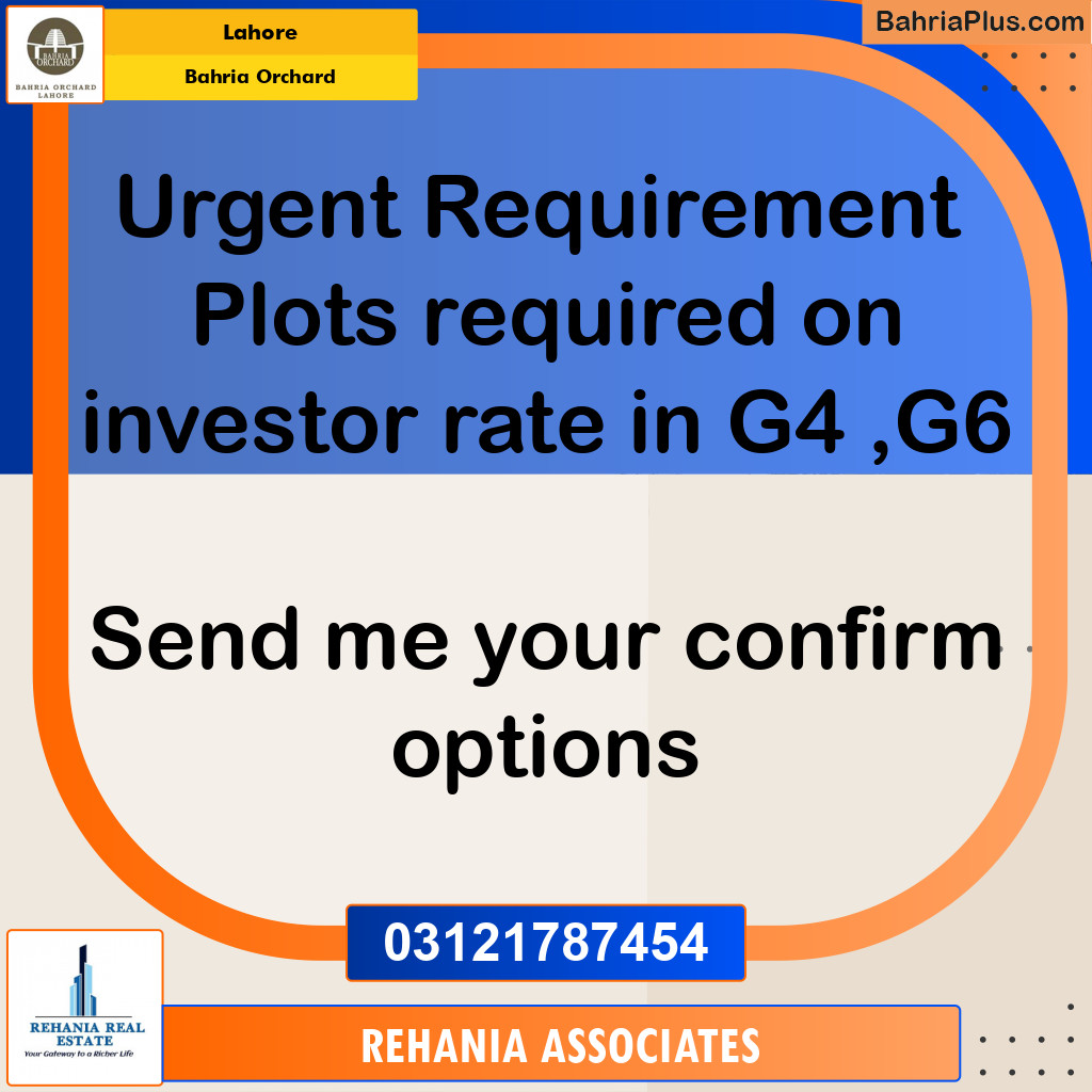 Residential Plot for Sale in Bahria Orchard, Lahore - (BP-194015)