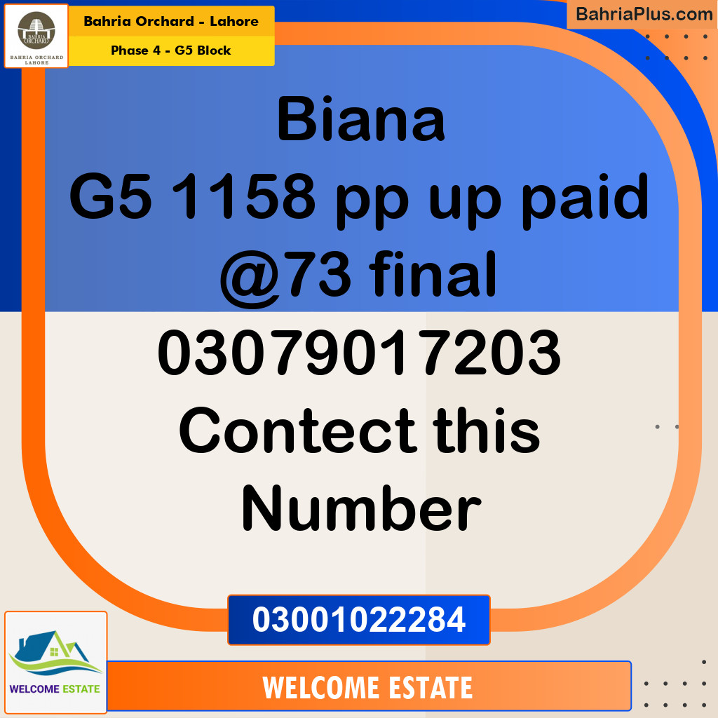 Residential Plot for Sale in Phase 4 - G5 Block -  Bahria Orchard, Lahore - (BP-194018)