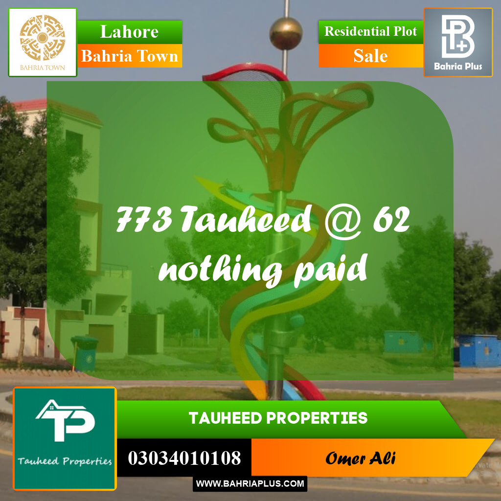 Residential Plot for Sale in Bahria Town, Lahore - (BP-194025)