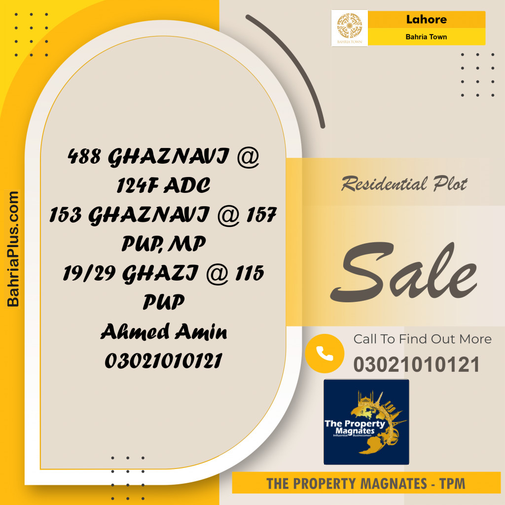 Residential Plot for Sale in Bahria Town, Lahore - (BP-194026)