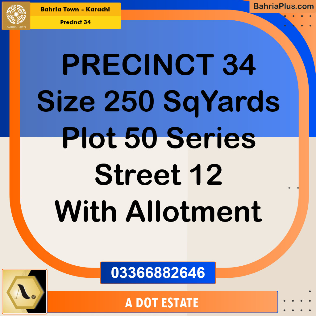 250 Sq. Yards Residential Plot for Sale in Precinct 34 -  Bahria Town, Karachi - (BP-194033)