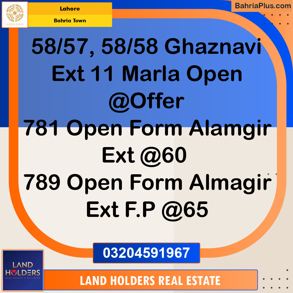 Residential Plot for Sale in Bahria Town, Lahore - (BP-194081)