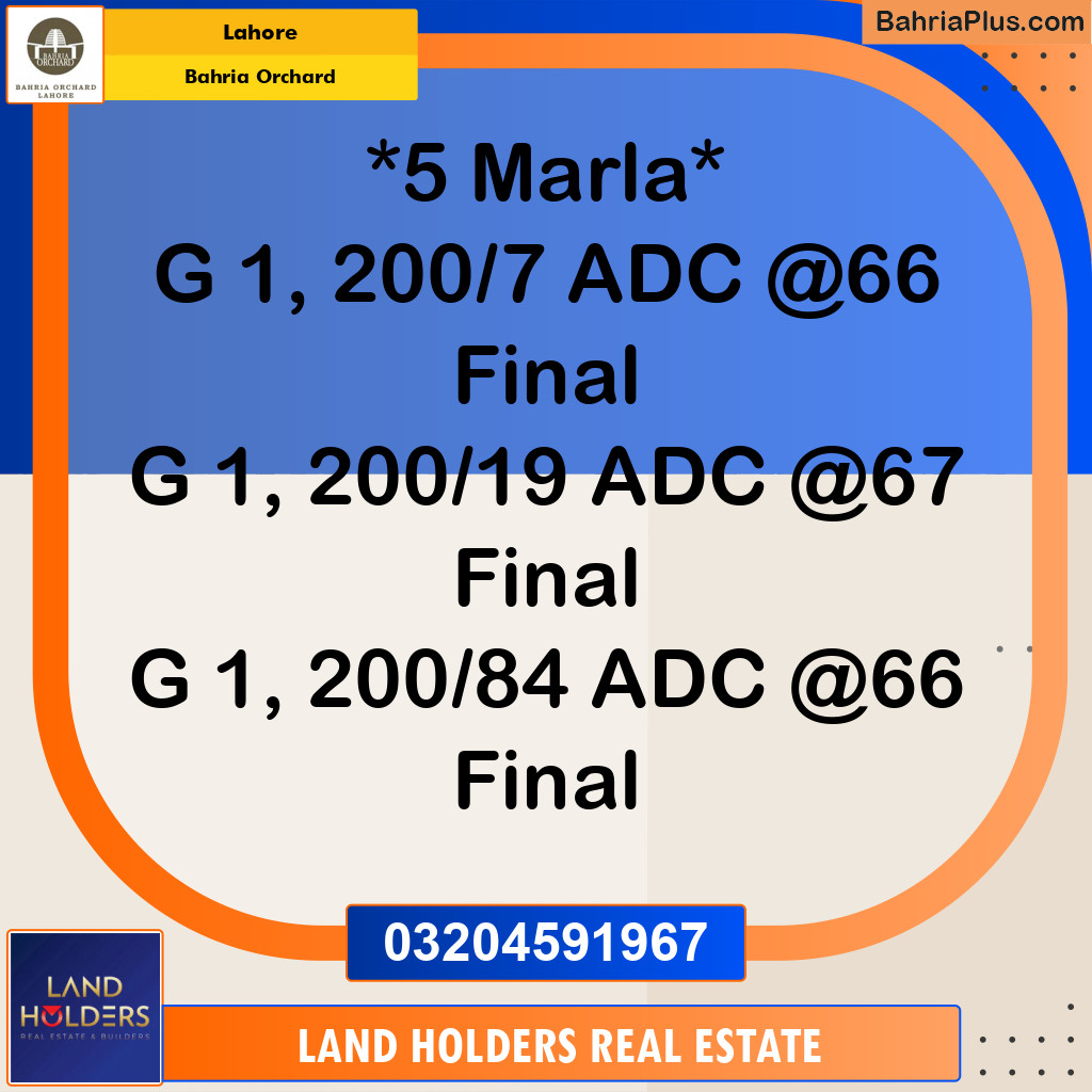 Residential Plot for Sale in Bahria Orchard, Lahore - (BP-194083)