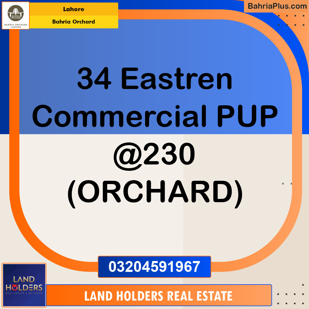 Commercial Plot for Sale in Bahria Orchard, Lahore - (BP-194084)