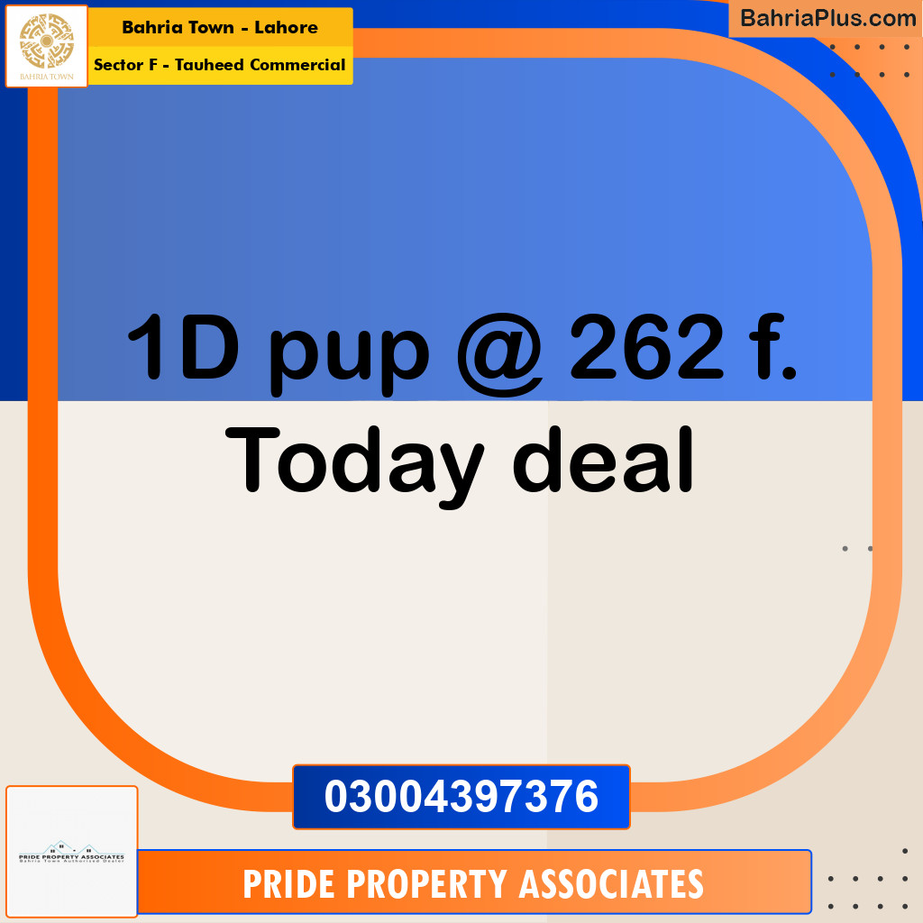 Commercial Plot for Sale in Sector F - Tauheed Commercial -  Bahria Town, Lahore - (BP-194129)