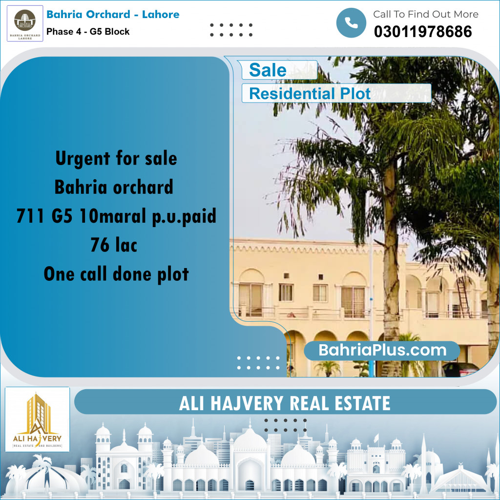 Residential Plot for Sale in Phase 4 - G5 Block - Bahria Orchard, Lahore - (BP-194160)