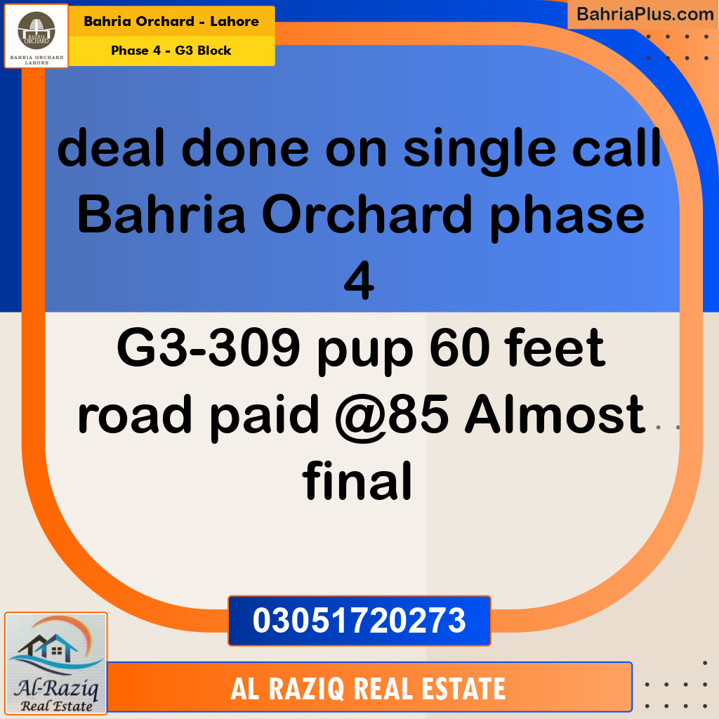 Residential Plot for Sale in Phase 4 - G3 Block -  Bahria Orchard, Lahore - (BP-194168)
