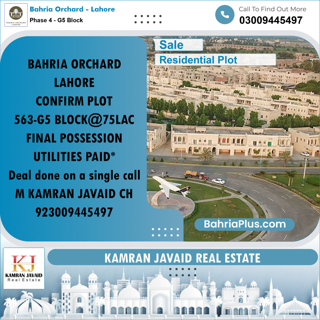 Residential Plot for Sale in Phase 4 - G5 Block -  Bahria Orchard, Lahore - (BP-194192)