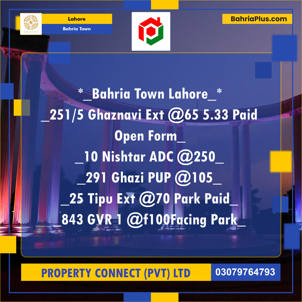 Residential Plot for Sale in Bahria Town, Lahore - (BP-194194)