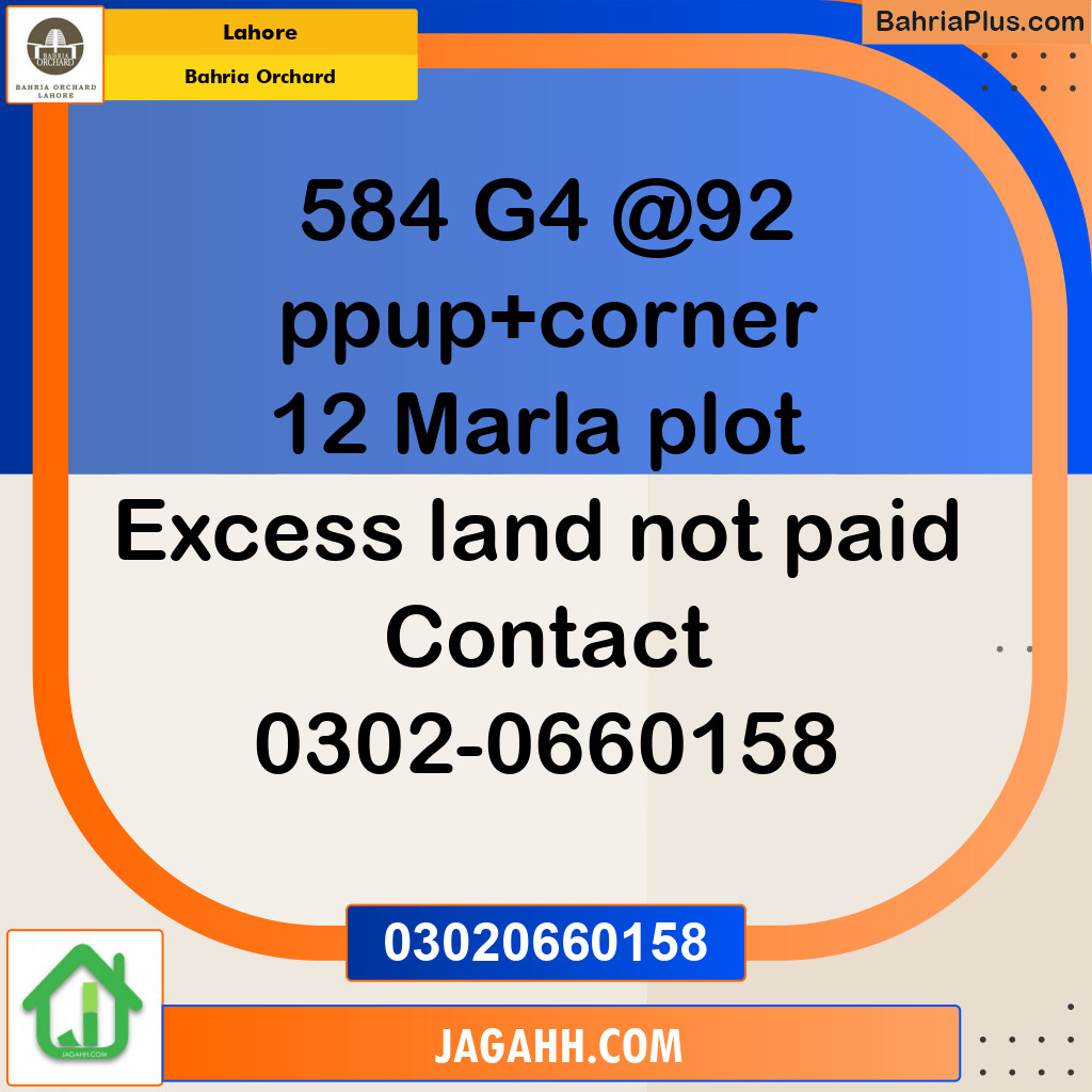 Residential Plot for Sale in Bahria Orchard, Lahore - (BP-194203)