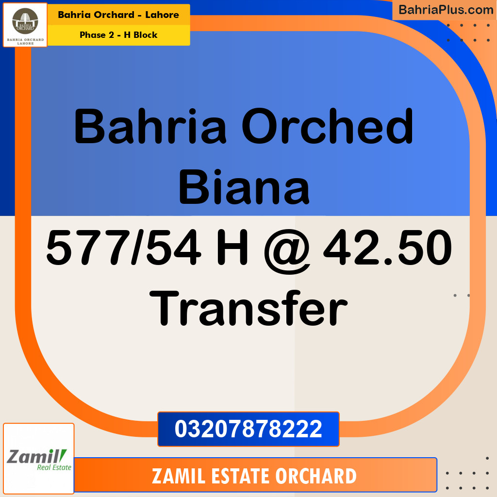 Residential Plot for Sale in Phase 2 - H Block -  Bahria Orchard, Lahore - (BP-194208)