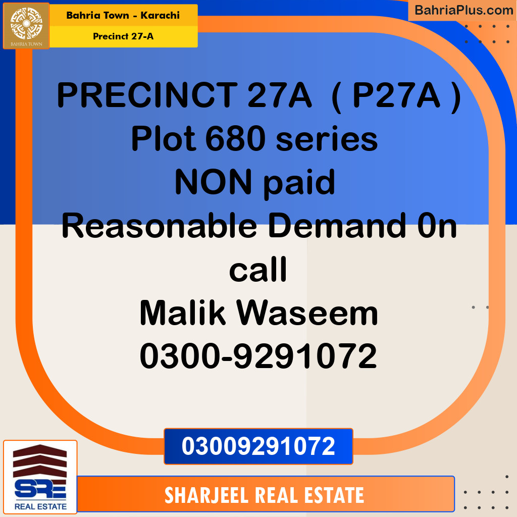 500 Sq. Yards Residential Plot for Sale in Precinct 27-A - Bahria Town, Karachi - (BP-194257)