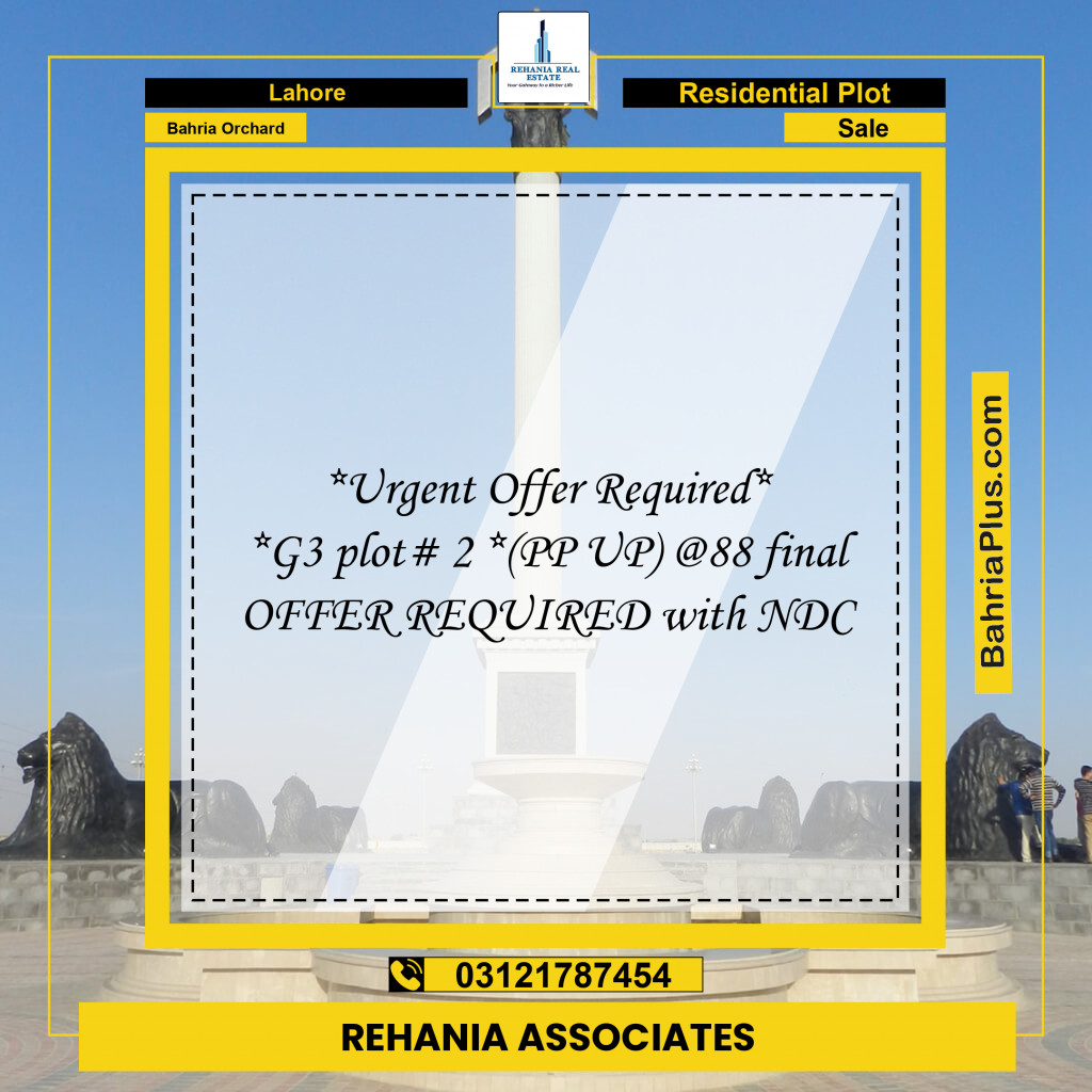Residential Plot for Sale in Bahria Orchard, Lahore - (BP-194259)
